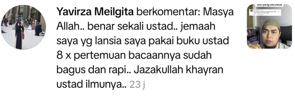 Testimoni peserta kelas tahsin Ihsan Tahsin