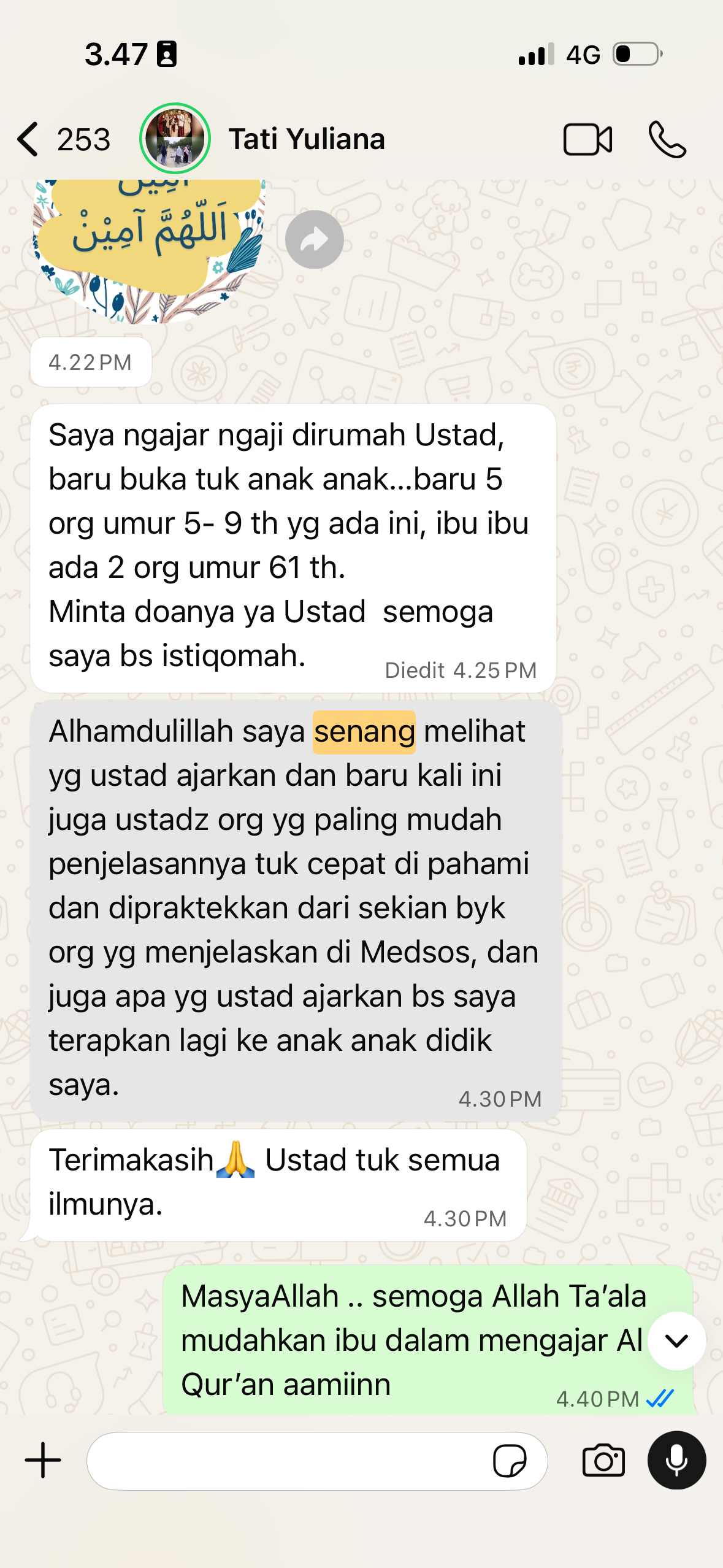 Testimoni peserta kelas tahsin Ihsan Tahsin