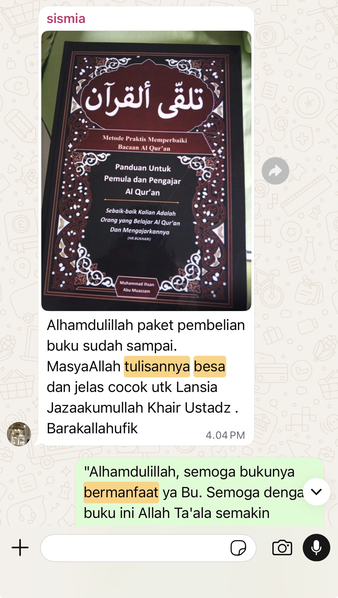 Testimoni peserta kelas tahsin Ihsan Tahsin
