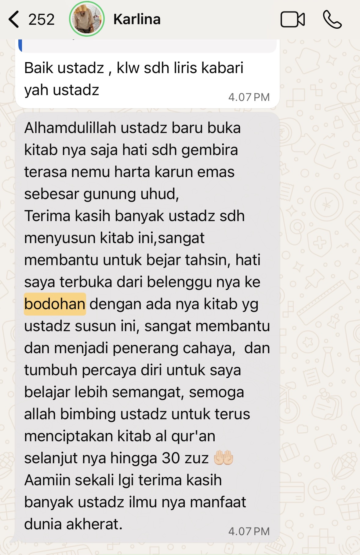 Testimoni peserta kelas tahsin Ihsan Tahsin